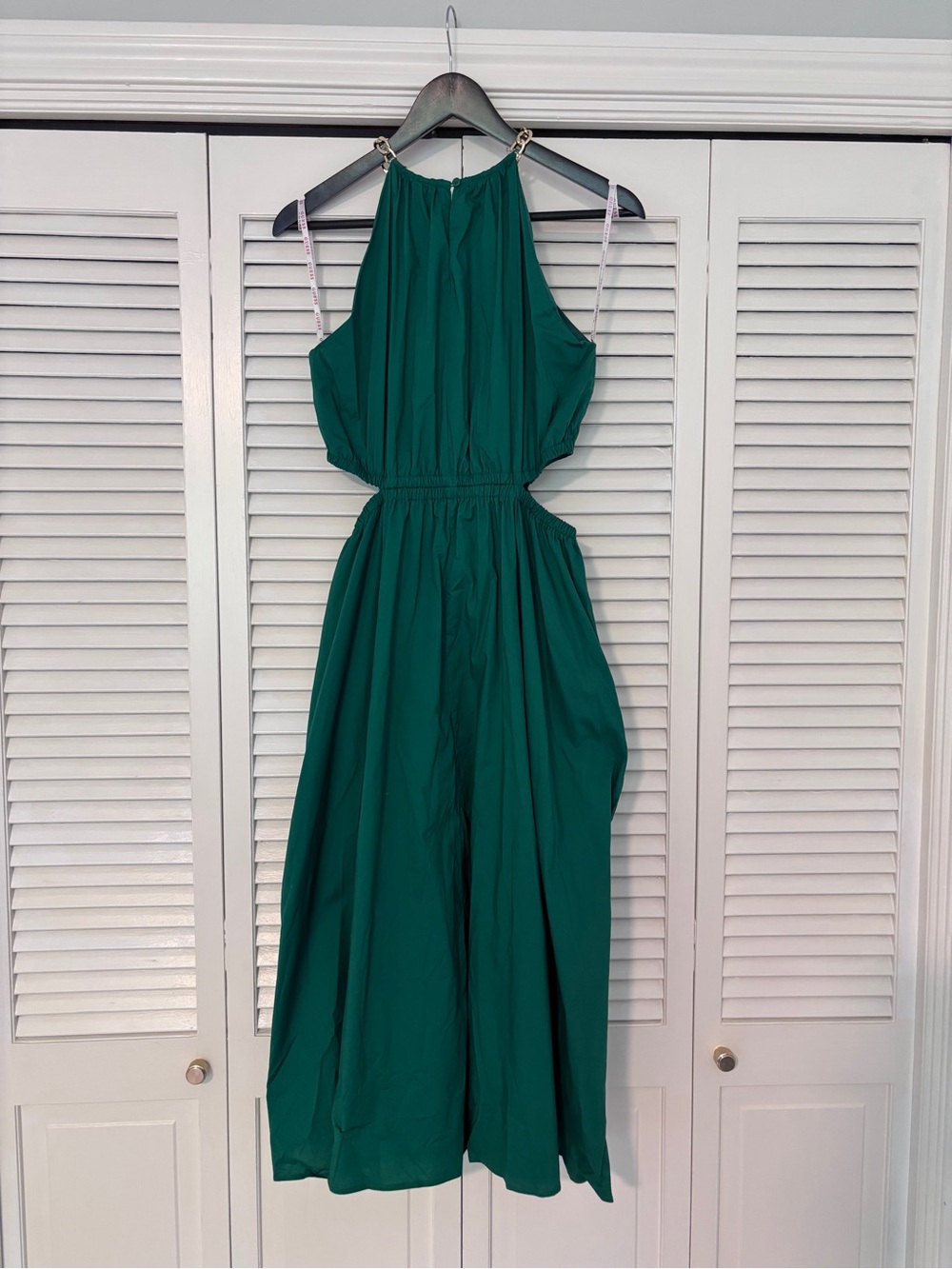 Guess Green Halter Midi Dress with Gold Chain neck - Picture 4 of 6
